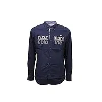 harmont & blaine chemise à manches longues avec logo effet 3d crl969011759m, bleu clair, xxl