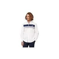 harmont & blaine chemise à manches longues avec bandes contrastées et logo crl978011759m, bleu foncé, xxl