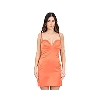 just cavalli robe courte femme orange satin stretch, orange., 36