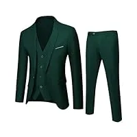 costume 3 pièces pour homme couleur unie 2 boutons veste pantalon gilet grande taille, lot de 3 pièces jun lv, 6x-large