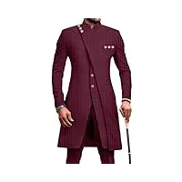 costume pour homme à double boutonnage, coupe ajustée, broderie, blazer et pantalon, ensemble 2 pièces dashiki tenues, 4, l