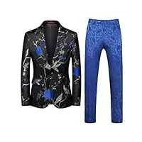 (blazers, veste + pantalon, costume 2 pièces, coupe ajustée, smoking, bleu 3, 4x-large