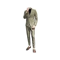 costume formel 2 pièces pour homme, veste + pantalon, couleur unie, mode, affaires, bureau, mariage, fête, costume deux pièces, en8, xxl