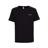moschino t-shirt pour homme noir avec patch logo sur les bretelles et le devant ton sur ton, noir , xl