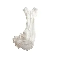 hgvcfcv robe d'été longue en soie pour femme, robe de plage élégante blanche, robe de fête, robe sans manches pour femme, blanc, m