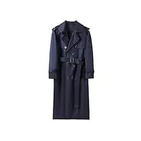 dvbfufv trench-coat pour homme - manteau long et solide pour homme - manteau décontracté pour homme, bleu marine, xxxxxl