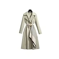 aqqwwer manteaux pour femme women windbreakers loose women long trench coat casual belt and thin temperament autumn clothing (color : light green, size : 4xl)