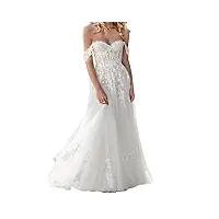 mujargpd robe de mariée dentelle a - word registre robe hors Épaule robe de mariée tulle robe de mariée bohème, ivoire, 46