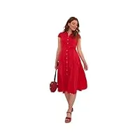 joe browns robe chemise midi vintage safari nouée à la taille, rouge, 40 femme