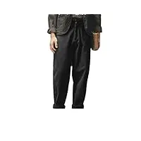 pantalon cargo pour homme printemps automne pantalon vintage loose pocket pants hommes casual street vêtements, noir 2066, 41-44.5