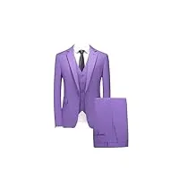 costume 3 pièces pour homme (veste + gilet + pantalon) - robe de mariage - smoking fin - costume d'affaires formel, t, xl