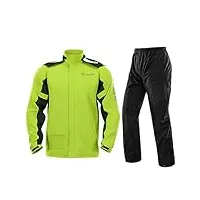 combinaison de pluie imperméable moto homme, extérieur réfléchissant imperméable veste et pantalon de pluie vêtements de pluie pour vélo equitation cyclisme camping randonnée ( color : yellow , size :