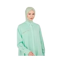 armİne tunique fluide en tissu naturel mode hijab moderne et élégante | bleu - 42