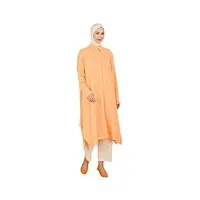 armİne tunique fluide en tissu naturel mode hijab moderne et élégante | orange - 38