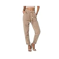 nina carter p500 pantalon de jogging taille haute pour femme, sable (p500-7), xl
