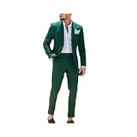 ensemble de costumes de luxe pour hommes avec revers cranté simple boutonnage formel 2 pièces veste pantalon costumes de fête, a, xs