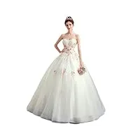 ronglong robe de mariée blanche robe à l'Épaule des femmes rose rose en v long rangs de bal de bal long, 3xl, blanc, blanc, xs