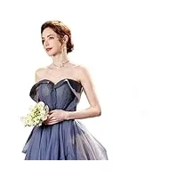 ronglong femme blue multi-couche robe de mariée romantique pour la mariée, bleu, xxl