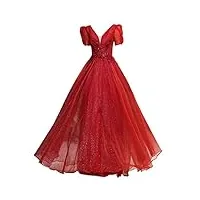 ronglong robes de mariée de la mariée des femmes rouges, rouge, xl