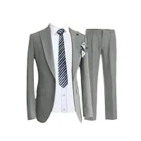 ensemble de 3 pièces pour homme blazers pantalons gilet costume robe de mariée couleur unie blazers veste pantalon gilet, ensemble de 2 pièces gris, l