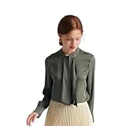 sdfgh chemise en soie à manches longues et col écharpe for femme, haut coupe-vent en soie, printemps/été (color : d, size : xl)