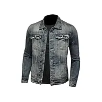 veste en jean design chaîne pour hommes veste en jean lourd vintage veste en jean brodé vintage vintage manteau vintage blue 4xl