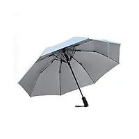 zyuharper parapluie en vinyle pour protection solaire, ventilateur pliant, rechargeable par usb, parapluie ensoleillé, portable avec ventilateur