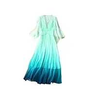 robe de plage d'été longue et élégante en soie dégradée, bi en8, taille xs