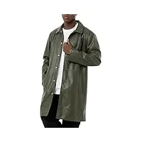 manteau court en cuir synthétique de qualité supérieure style urbain, vert olive, l