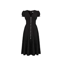hell bunny jinx dress femme robe mi-longue noir xl 95% polyester, 5% Élasthanne