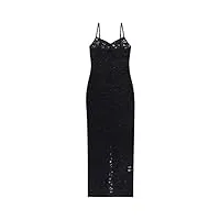 ijnhytg robes robe noire évidée robe d'été longue dos nu for femmes robes élégantes (color : black, size : m)