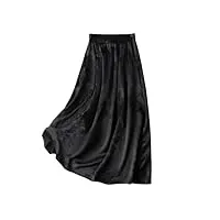 jupe élégante en soie, jupe à taille élastique pour femme, noir , taille unique