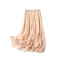 jupe en soie pour femme - jupe unie, nude pnnrk, taille unique