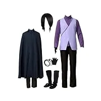 tyrhdjzq cape bleue violette pour homme anime cosplay costume d'halloween (taille l)