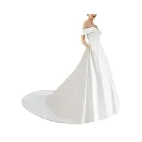 gerrit robes de mariée civil vintage robe de mariée hors Épaule a - word robe de mariée robe de mariée en satin, ivoire, 44