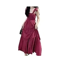 svaasa dresses， robes femmes robe de bal tout-match chic dos nu été tendre style décontracté doux été mode manches (color : rosy, size : m)