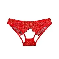 modaworld sous vetements feminins Été mince dentelle creux sexy culottes string sans couture femme (red, m)