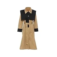 sukori manteaux pour femme trench coat lapel irregular splicing contrast color long sleeve windbreaker female tide (color : khaki, size : m)