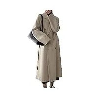 sukori manteaux pour femme women's wool coat belted women's loose casual double breasted autumn winter jacket office trench coat