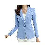 sukori manteaux pour femme office ladies jacket notched collar 4 buttons women suits coat double breasted autumn casual pockets female anorak (color : blue, size : 4xl)