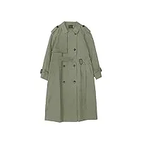 sukori manteaux pour femme trench coat casual loose women style over the knee temperament coat tide (color : green, size : m)