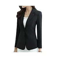 sukori manteaux pour femme office ladies jacket notched collar 4 buttons women suits coat double breasted autumn casual pockets female anorak (color : black, size : xx-large)