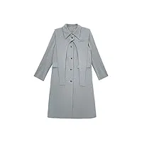sukori manteaux pour femme trench coat lapel spliced single breasted loose long sleeve temperament windbreaker (color : blue, size : m)