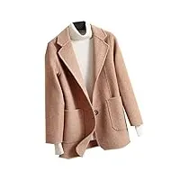 sukori manteaux pour femme wool coat for women cashmere blend long overcoat women trench coat sides woolen outwear jacket autumn winter coat (color : pink, size : m)