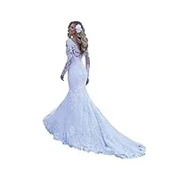 wzefeio robes de mariée, robe de mariée avec motif floral, sexy v - cou, robes de mariée, robes de soirée, blanc, 6