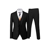 blazers veste pantalon gilet homme casual costume manteau pantalons gilet bal smoking pour homme, ensemble de 3 pièces noir., taille m