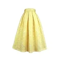 jupe maxi taille haute pour femme - imprimé floral - jupe plissée - jupe de fête - jupe unie pour le bureau, 01, 52