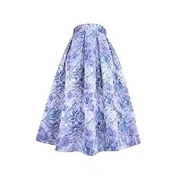 jupe plissée pour femme avec broderie florale - taille haute, 01, xxxl
