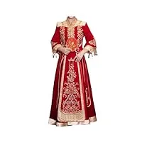 yaagolo robe chinoise robe de mariée chinoise grande taille rouge xiuhe cheongsams ensembles dragon et phoenix mariée toast robe tang costume hanfu (color : red, size : 10xl)