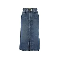 twinset jupe midi en jean avec ceinture indigo denim 241tp2661, denim, 44